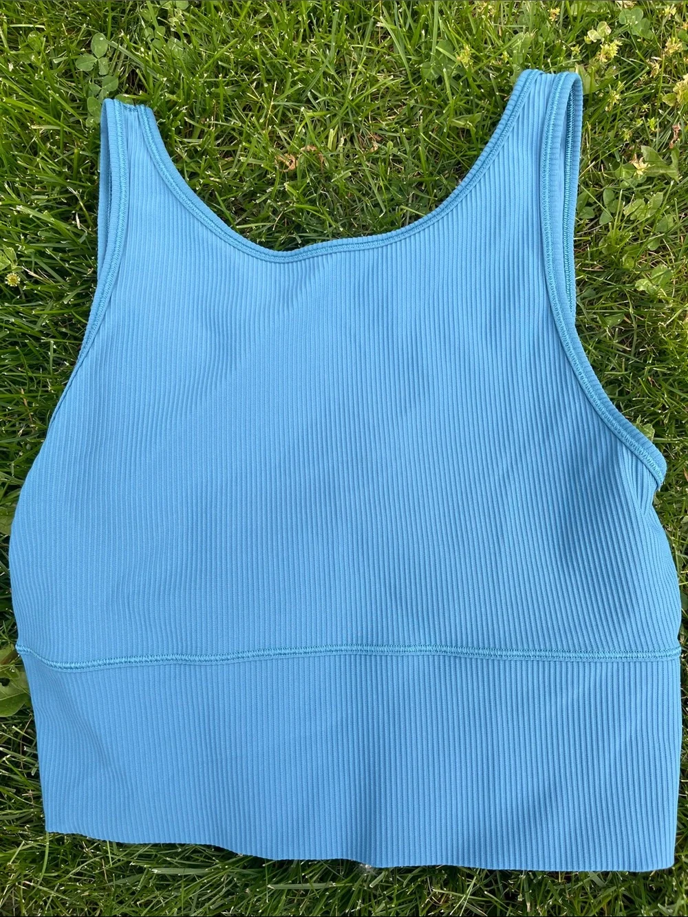 Lululemon M Ribbed Blue Crop Tank